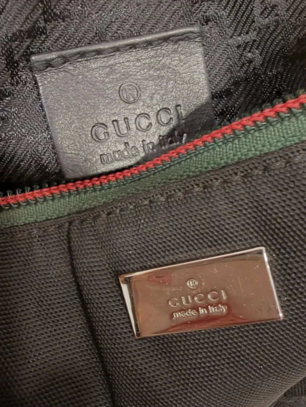 GUCCI Tom Ford Era Sherry Line Web Black Nylon Belt Bag